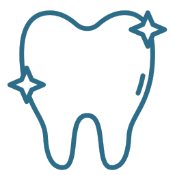 an outline of a tooth on a white background